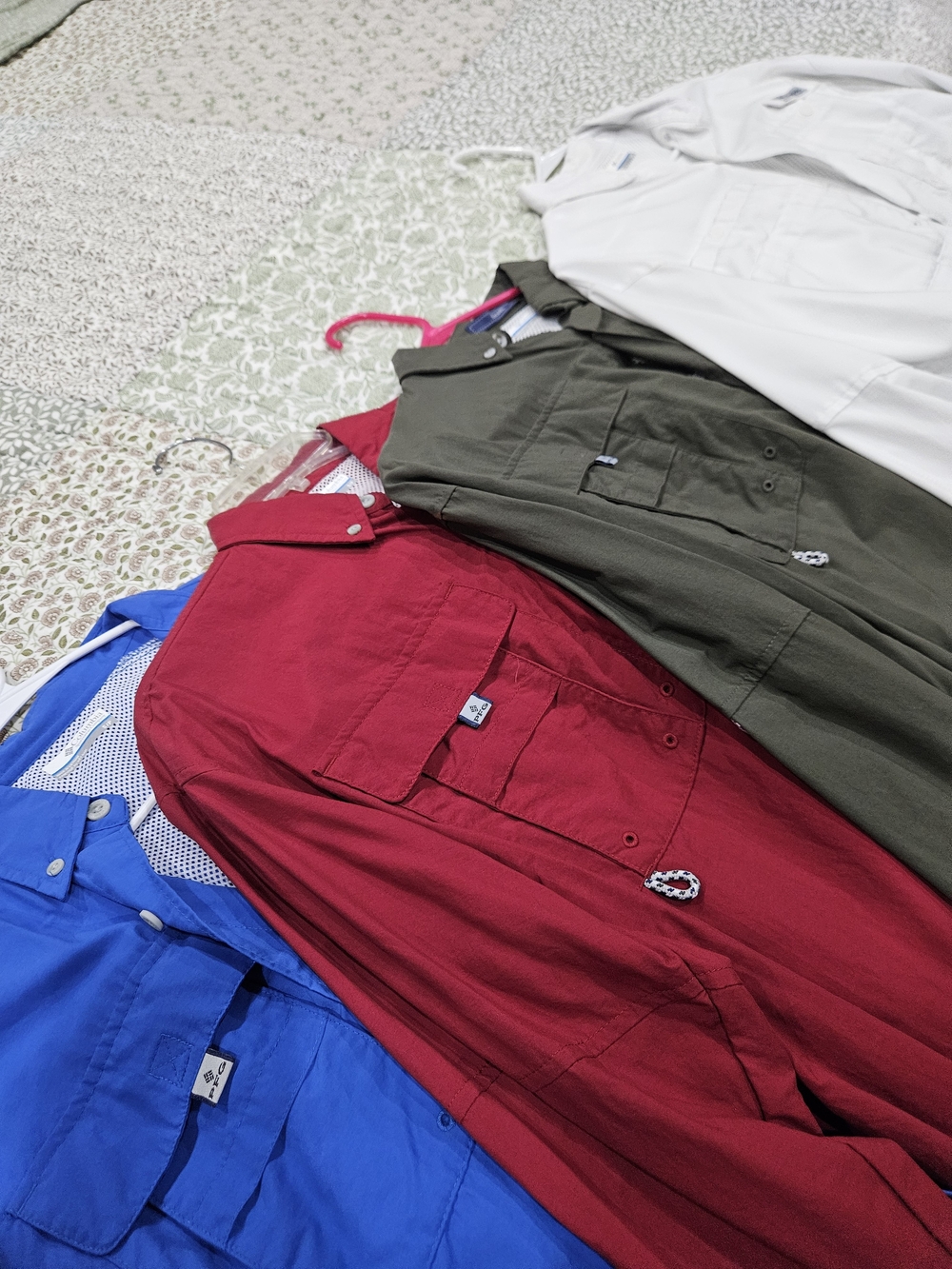 Men's Casual Button-Down Shirt - Blue, Red, Olive, White - Picture 2 of 4